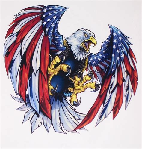 American Flag Angry Attack Eagle 3 Decal Sticker Sizes To Fit Etsy
