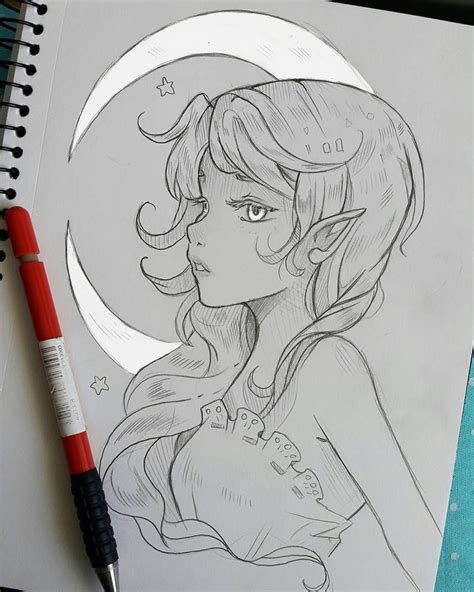 Moon Elf By Larienne On Deviantart In 2021 Art Drawings Sketches