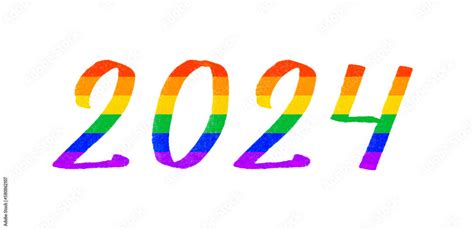 Happy New Year 2024 Lgbtq 2024 Pride Month With Rainbow Colors