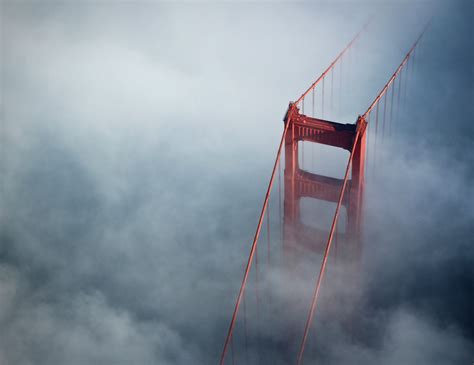 Wallpaper Id 267152 Aerial View Of Golden Gate Bridge On A Foggy Day
