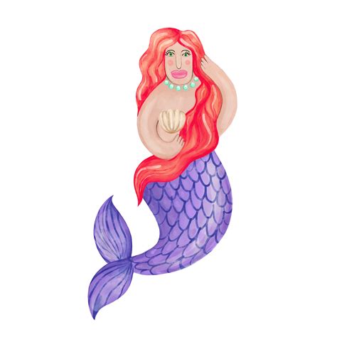 Free Cute Watercolor Mermaid 22841324 Png With Transparent Background