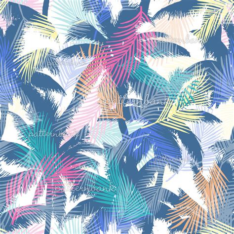 Cljl00334y Tropical Palm Trees With Palm Leave Pattern By Christine