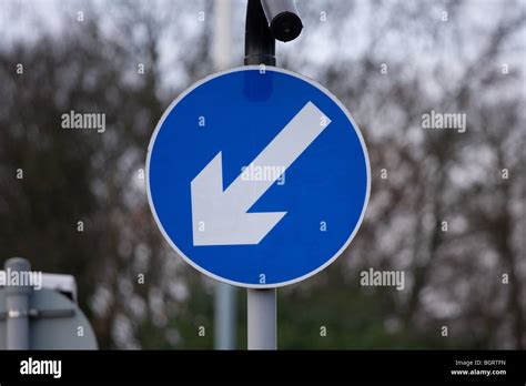 Examples Of Uk Street Signs Keep Left Stock Photo Alamy