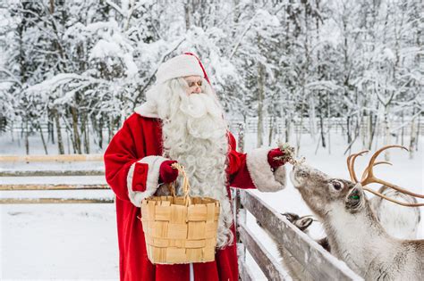 santa claus feeding reindeer rovaniemi lapland finland 4 2 lapland welcome in finland