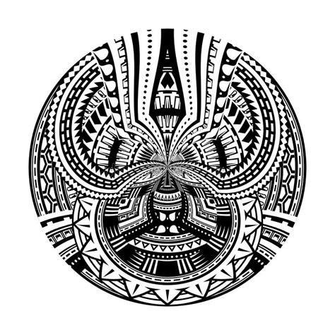 Maori Polynésien Cercle Ethnique Tatouage Forme Illustration De Vecteur