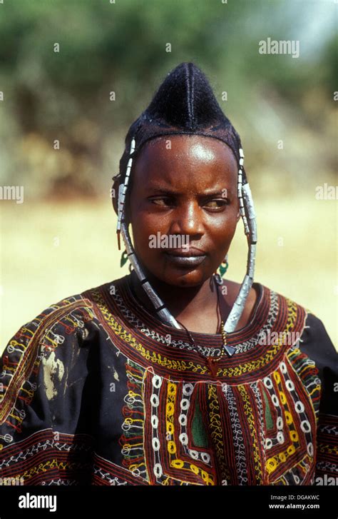 Portrait Of Woman Gorom Gorom Sahel Burkina Fasso Africa Stock