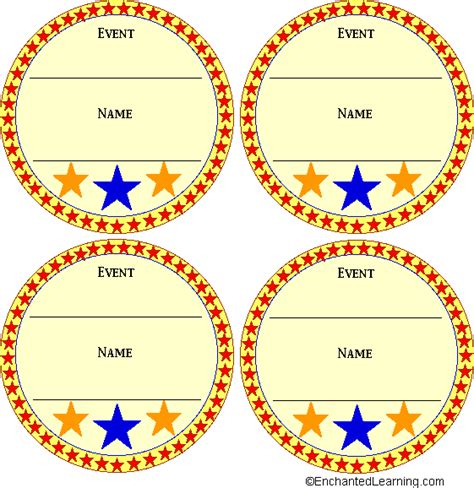 Games for every holiday, every season, and every theme you could ever think of! Color Medal Templates | Kids awards, Sports day medals, Medals