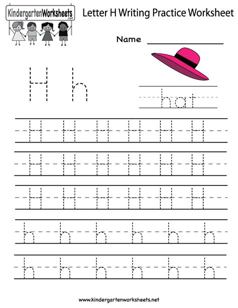 Tracing Letter H Worksheets Preschoolers