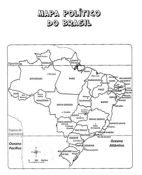 Mapa Do Brasil Para Colorir Estados E Capitais