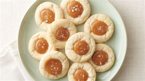 Salted Caramel Thumbprint Cookies Recipe Recipes Pillsbury Recipes