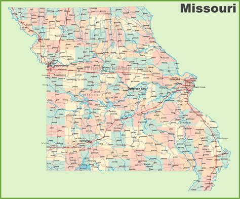 Detailed Map Of Missouri Cities