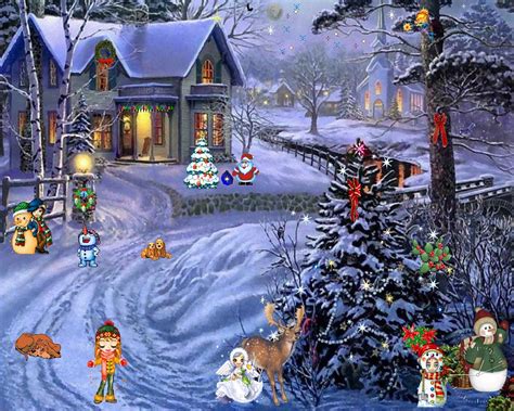 50 Free Wallpapers Winter Christmas Scenes Wallpapersafari