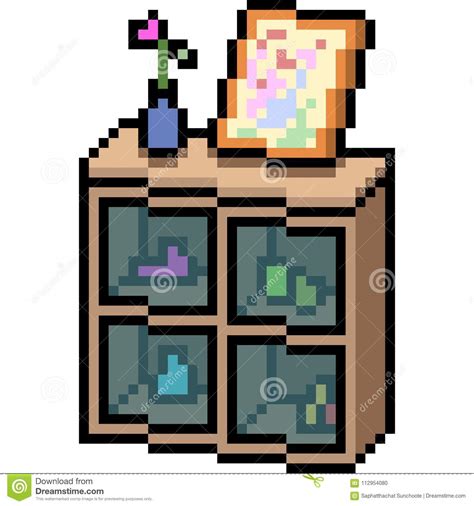 Vector Pixel Art Cabinet Decoration Stock Vector Illustration Of