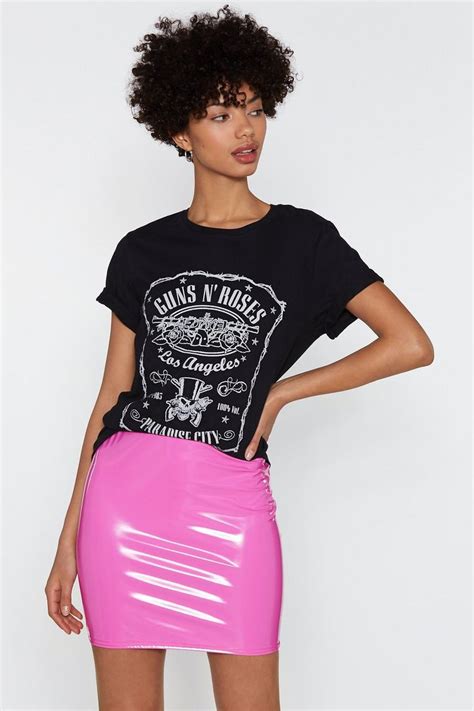 Vinyl Pink Bubblegum Mini Skirt Leather Skirt And Tshirt Outfits Mini Skirts Vinyl Dress