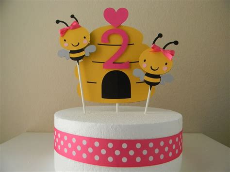 Bumble Bee Birthday Party Cake Topper Black By Sweetheartpartyshop