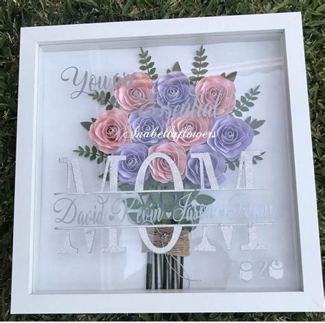 Rose bouquet shadow box | Flower shadow box, Shadow box gifts, Bouquet shadow box