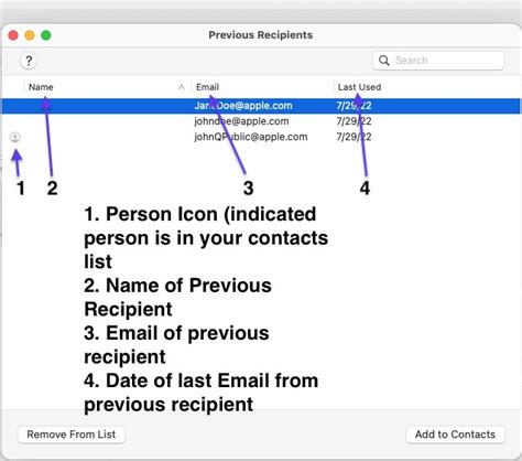 Cleaning Up The Apple Mail Previous Recipients List On Macos