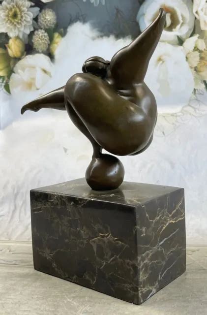 Signed Milo Abstract Nude Woman Bronze Sculpture Figure Figurine Modern