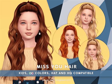Sonyasims Miss You Hair Kids The Sims 4 Create A Sim Curseforge