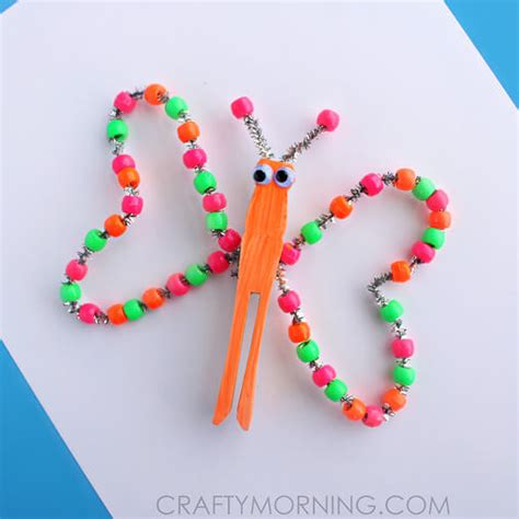 Diy Pony Bead Butterfly Crafts For Kids Kids Art And Craft