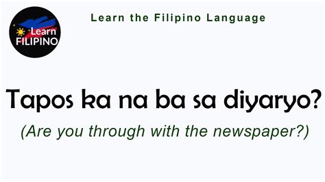Short Filipino Phrases 10 Tagalog English Tutorial Learn How To