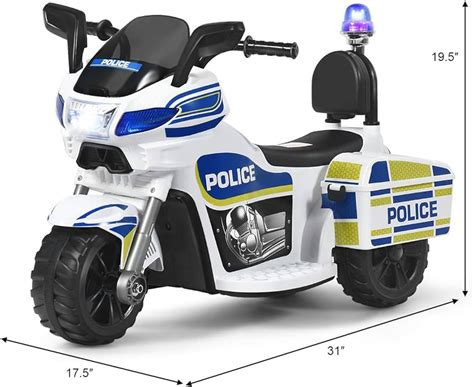 Lil Rider 3 Wheel Battery Powered Ride On Toy Motorcycle Police Chopper