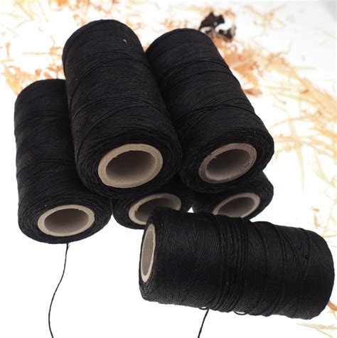 Black Linen Thread Unwaxed Black Linen String Warp Thread Thickness