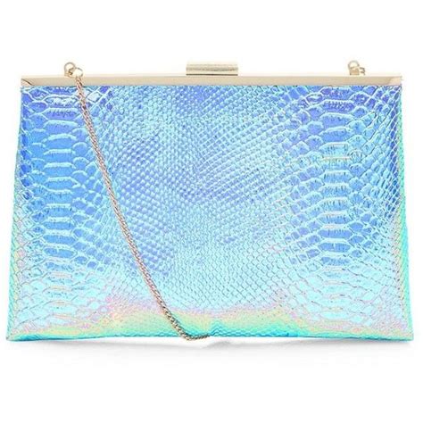 Multicolour Iridescent Snakeskin Print Frame Clutch Colorful Clutches