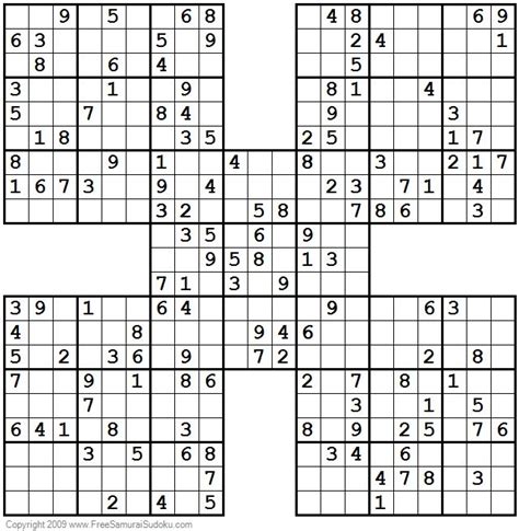 Printable Samurai Sudoku Puzzles Printable Word Searches