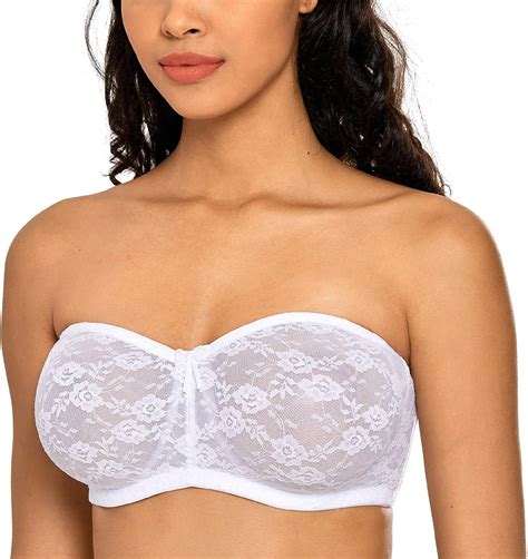 Dobreva Women S No Padding Strapless Lace Bra Underwire Multiway See Through At Amazon Womens