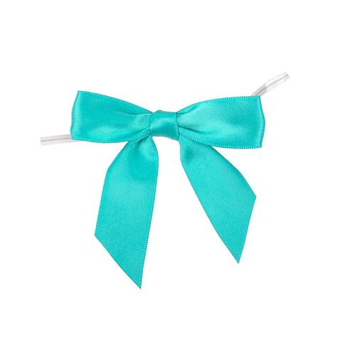 Pre Tied Turquoise Satin Bows 25 Pack 3 1 2 X 1