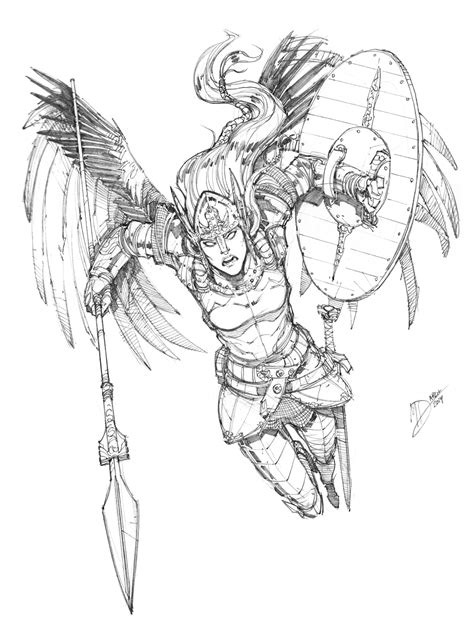 Drawings Of Valkyrie Designs Sketch Coloring Page
