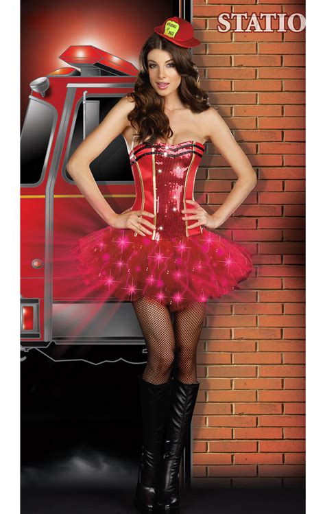sexy light up firefighter costume n4287