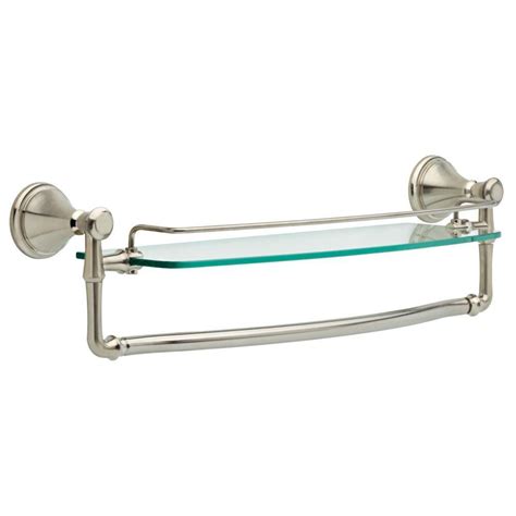 Shelves about our glass shelves glass shelves are a great way to add some high design to your space without breaking the bank we have a full selection of custom glass shelf bathroom beautiful. Delta Cassidy 18 in. Glass Bathroom Shelf with Towel Bar ...
