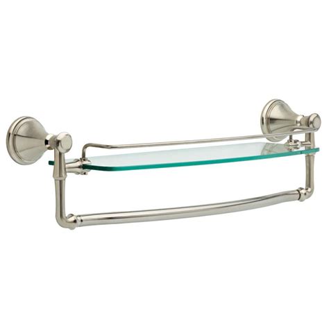 We have ones that are shelves, one with suction cups and even a towel rack or two. Delta Cassidy 18 in. Glass Bathroom Shelf with Towel Bar ...