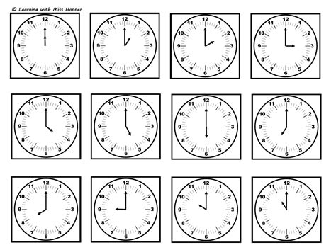 Telling Time Game Oclock And Half Past Teaching Resources
