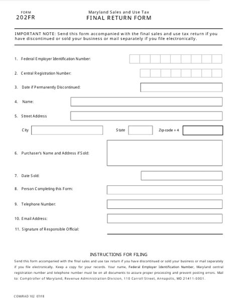 Form 202fr Fill Out Sign Online And Download Fillable Pdf Maryland