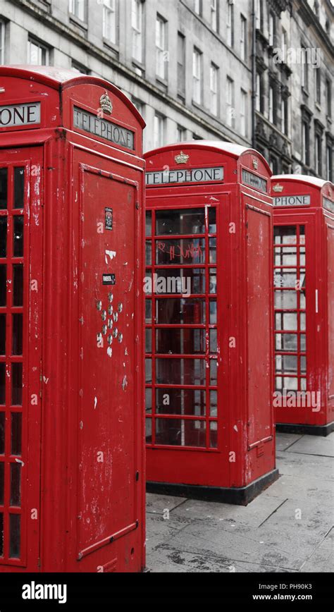 British Phone Booth In Edinburgh Scotland Stock Photo Alamy