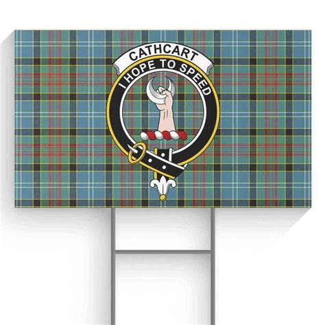 Scottish Cathcart Clan Crest Tartan Yard Sign Yard Signs Outdoor