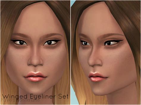 The Sims Resource Winged Eyeliner Set By Playerswonderland • Sims 4