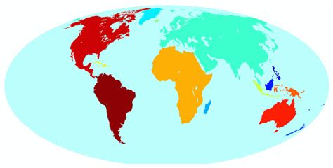 4 Continental And Island Continuous Land Masses Each Land Mass Was