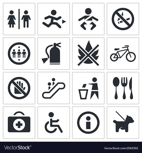 International Signs Icon Set Royalty Free Vector Image