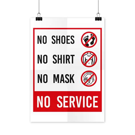 No Mask No Service Sign No Mask No Entry Sign No Shoes No Etsy Singapore