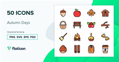 Autumn Days Icon Pack Color Lineal Color 50 Svg Icons