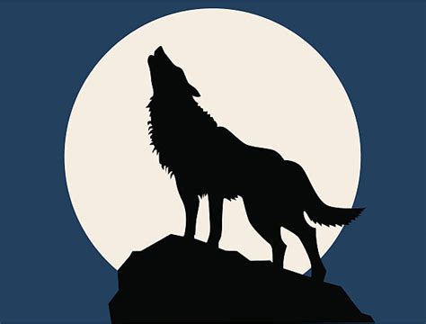 Wolf Howling At Moon Illustrations Royalty Free Vector Graphics And Clip