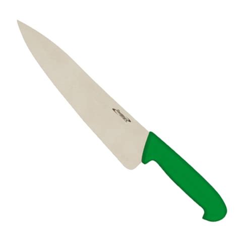 Genware Colour Coded Green Broad Blade Cooks Knife 8 Green 8 Each