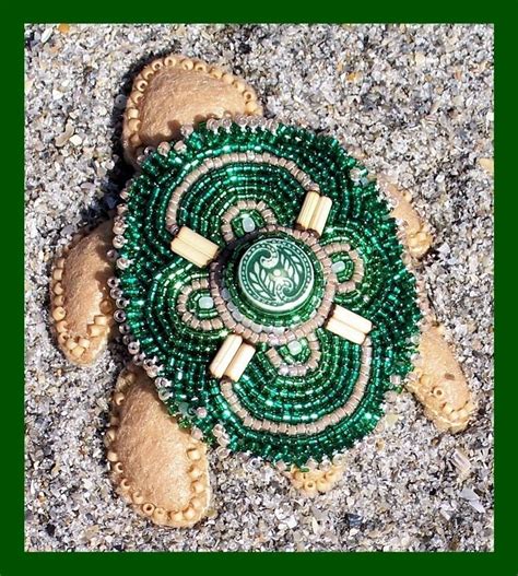 Beaded Turtle Ornament Pattern 800 Via Etsy Native American