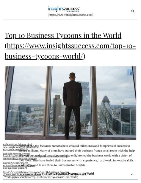 Top 10 Business Tycoons In The World