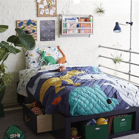 New dinosaur bedroom decor ideas, bedding and accessories. Retro_Reptile_Bedding | Home decor, Boys room decor, Kids ...