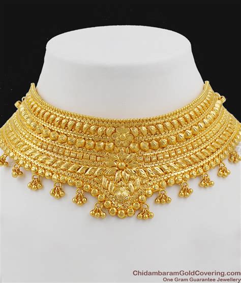 Handmade Bridal Choker Necklace Gold Design For Marriage Nckn1024